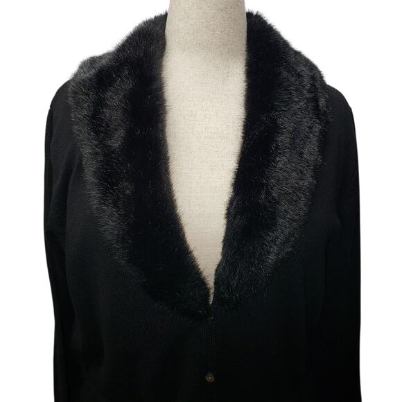 Vintage Eddie Bauer Tall XL Black Merino Wool Sweater Fine Italian Wool 90s Vibe - Picture 5 of 10